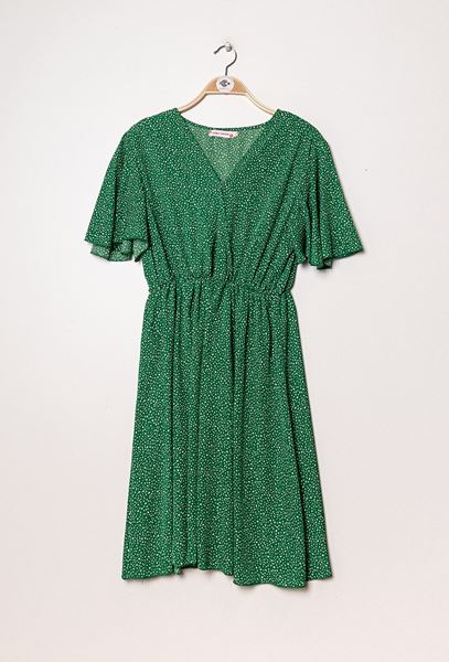 Picture of PLUS SIZE PRINTED  MIDI DRESS ELASTICATED WAIST